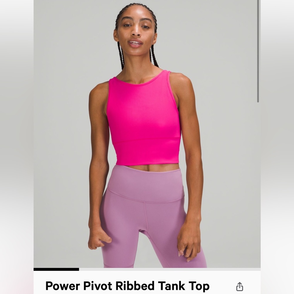 Lululemon Power Pivot Ribbed Tank Top NWT
